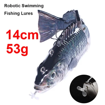 Роботизирана Плувни Риболовни Примамки Автоматични Електрически Риболовни Примамки-Воблери За 4-Сегментной Swimbait USB Акумулаторна Мига на Led фоново осветление