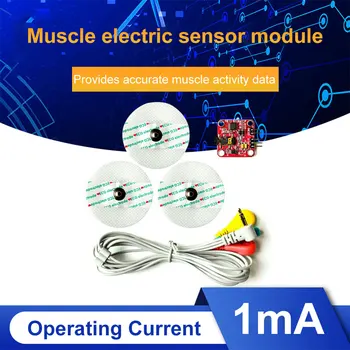 Сензор на мускулния сигнал, сензор за ЕМГ, контролер 3.3-5V Открива мускулната активност, такса за разработка за Arduino