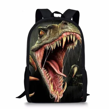 Студентски чанти с принтом През рамо Тийнейджъри Момчета Деца тиранозавър рекс 3D 2021 Детски Училищни чанти Мъжки раница Динозаврите Готина мода