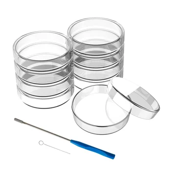 Стъклени чинии 90 мм, 10 бр, автоклавируемые лабораторни плочи с линия за инокуляции, автоклавируемые и многократна употреба