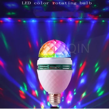 Сценична Лампа E27 RGB LED Лампа Магически Топка Въртяща се Лампа Малка Вълшебна Лампа Контрол на Звука Лампа-Светкавица KTV С Цветна Светлина