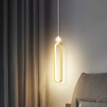 Тавана окачен лампа Nodic Crystal за спални с дистанционно управление от мрежа 220 v със златен led извънбордов светильником с дълъг регулируем кабел