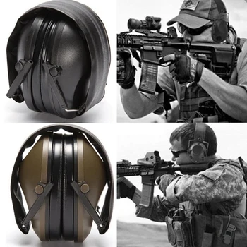 Тактическа слушалките с шумопотискане, сгъваеми слушалки за лов, стрелба, защита на слуха от шум, ушите