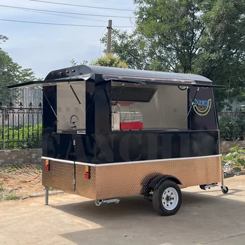 Теглене градинска количка с храна популярен произведено ремарке с храна на слънчева енергия, търговия количка за продажба на заведения за бързо хранене