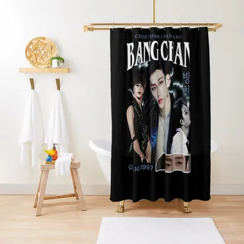 Тениска Bang Chan, Реколта тениска в ретро стил 90-те, завеса за душ, Водоустойчив завеса за душ, за бани