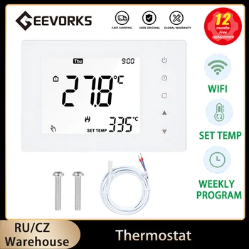 Термостат 16A Умен дом с поддръжка на Wi-Fi Програмируем контролер на температурата с LCD сензорен екран за електрическо отопление Газов котел