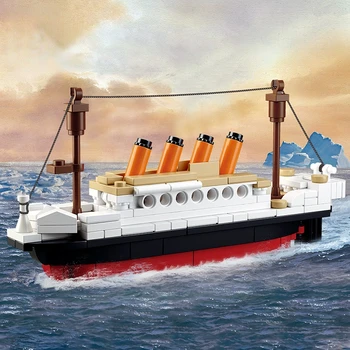 Титаник RMS Кораб, Лодка Строителни блокове Комплекти Juguetes САМ Тухли Град Фигурки Brinquedos Забавни Играчки за момичета 194 бр.