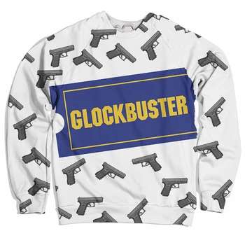 Топъл и удобен пуловер с сублимационным принтом Glockbuster в пълен размер САЩ 0