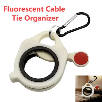 Флуоресцентно Органайзер за кабелни връзки, за многократна употреба Титуляр за равенство на мълния, Преносим скоба за електрически кабели, Инструмент за съхранение на кабелни връзки