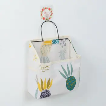Холщовая стенни чанта за съхранение, подвесная чанта за съхранение, Декоративни стенни кошници за съхранение на ананас кактусом за кухни