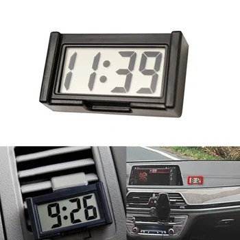 Цифров часовник на мини-арматурното табло на автомобила, автомобилни самозалепващи часовници с жидкокристаллическим дисплей време на деня, автомобилни наклеивающиеся часовници за автомобили 0