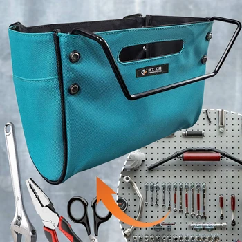 Чанта за инструменти с телескопична стълба, подвесная чанта за инструменти със странични джобове от плат Оксфорд, чанта за съхранение на инструменти под формата на стълба в коледна елха за електрозахранване