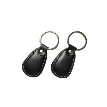 Черен 125 khz RFID Smart EM ID Ключодържатели Само За четене Кожен Ключодържател-Символичен Безконтактен достъп Keyfob Tag RFID