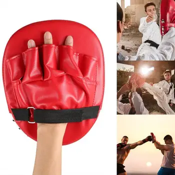 Черно-червени боксови ръкавици/ръкавици, накладки за тренировки Муай Тай кикбоксера ВМА, Пенополиуретановая тампон за боксова цел за карате