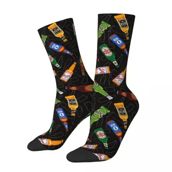 Чорапи с шарките на бирени бутилки Мъжки Дамски модни чорапи от полиестер Harajuku Пролет Лято Есен Зимни чорапи за подарък