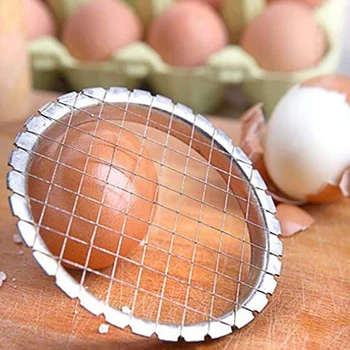 Яйцерезка за нарязване на сварени яйца Решетка от неръждаема стомана Хеликоптер плодове и зеленчуци Устройство за рязане на яйца Инструменти Кухненски Принадлежности
