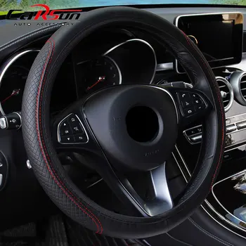 автомобилен Черен Калъф за Волан от Изкуствена Кожа за LADA Granta Largus Калина Niva Priora Vesta визуален контрол на Mazda 2 3 6 CX-5 CX-3