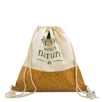 натурален раница на съвсем малък от 100% памук, екологично чиста дървена corkboard чанта с логото, памучен corkboard чанта за пазаруване