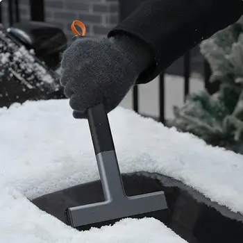 универсална автомобилна лопата за сняг, стъргалки за лед с Т-образна дръжка, за многократна употреба зимни стоки от първа необходимост, инструменти за отстраняване на лед язовири с прозорци на колата