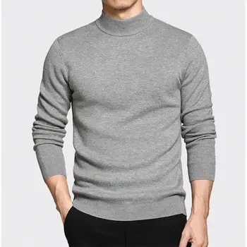 2023 Мъжки ежедневни пуловер Пуловер Модерен Универсален младежки ежедневието на Обикновен трикотаж Приталенная долна риза трикотажная 1