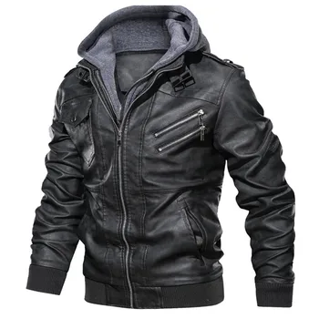 2023 Мъжки кожени якета есен ежедневни мотоциклетът яке от изкуствена кожа, зимни хладни джоба с цип, байкерские кожени палта, марка дрехи 1