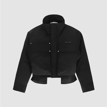 2023 Нова яке, Черна Функционална яке за работно облекло, Памучни джобове, Мъжки и дамски жилетки с цип 1: 1, ежедневни якета за мъже 1