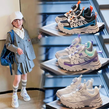 2023 Нови Детски Окото Дишащи Обувки за Малките момичета, на равна подметка, Улични Малки Бели обувки За момичета, Ежедневни обувки 1