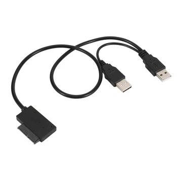 2X Тънък кабел SATA от USB 2.0 до 7 + 6 с Външно захранване за лаптоп SATA Адаптор Конвертор Поддръжка на Windows Xp/7/8/10 Mac OS EM88 1