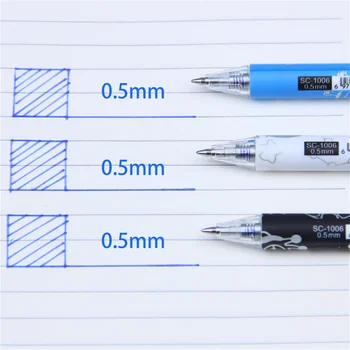 6 Бр Стираемая гел писалка с голям капацитет 0,5 мм с изчезването на триене, химикалка химикалка с черно-синьо мастило, на ученически пособия, Офис консумативи, 1