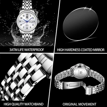 OLEVS Луксозни кварцови часовници за жени Елегантни часовници е от неръждаема стомана Светлинен водоустойчив ръчен часовник с дата на седмица Дамски часовници за рокли 1