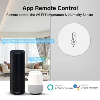 Sasha Zigbee 3.0 Сензор за температура и влажност на Приложението Smart Home Life Наблюдение в реално време на Работа обвързани със собствените си ръце с Алекса Google Home 1