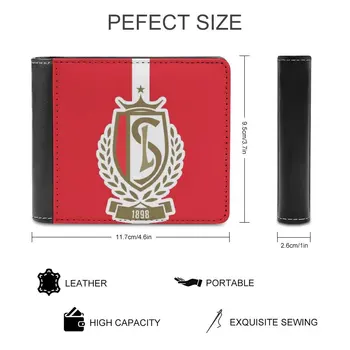 Standard De LiÃge-Мъжки портфейл от червена и бяла кожа Чантата си За пари Скоби Стандарт Лиеж Белгия Belgie Belgique Luik Rscl 1