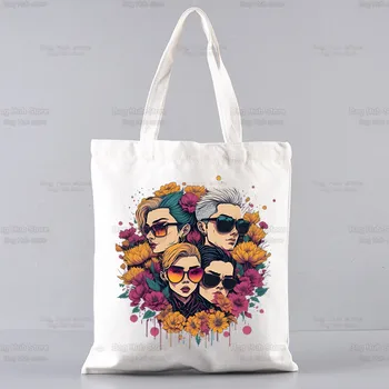 Tokio Hotel Group Music Y2K Rock Чанта За Пазаруване Grocery Клиент Джутовая Чанта За Пазаруване Чанта-Тоут Shoping за Еднократна Употреба Bolsa Compra Sacolas 1