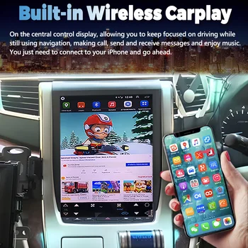 Авто DVD плейър Tesla Style Android 11 GPS Navi За Toyota Alphard Vellfire 20 Серия 2008-2014 Мултимедиен Плейър Carplay 1