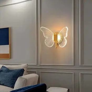 Акрилни монтиран на стената лампа LED butterfly с вътрешно осветление, нощно шкафче за спалня, Всекидневна, Украса стълби, монтиран на стената лампа 1