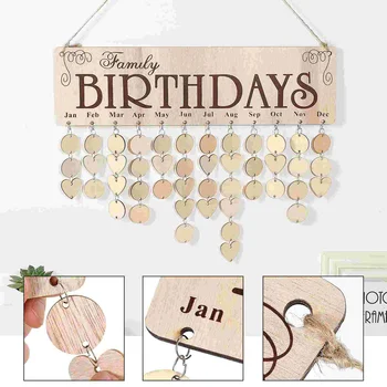 Дъска с напомняне за рожден ден, стенни дъска за домашно календар, декорация за дома, Дървени табели 1