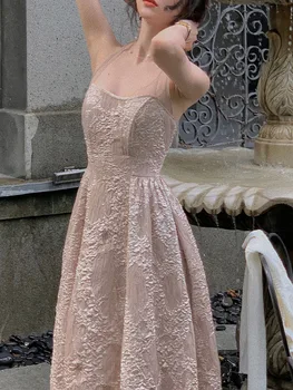 Елегантни рокли за жени, ежедневни градинска дрехи без ръкави, винтажное рокля Slim Fit, однотонное рокля Midi 2023, ново пролетно-лятна рокля 1