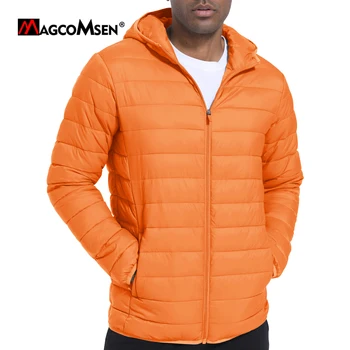 Мъжки леки якета MAGCOMSEN с качулка с цип, водоустойчив ежедневни якета, зимни изолирана палто на лигавицата 1