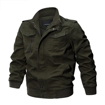 Мъжко яке-бомбер във военната стил, пролетно-есенни памучни мъжки якета и палта, пролетни товарни палто ВВС, Размер M-6XL 1