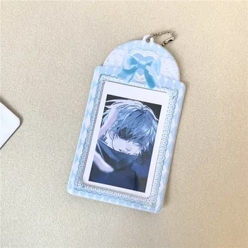 Нов 3-инчов завързана папийонка Kpop Photo Card Holder Idol Photo Protective Display Sleeves Канцеларски материали Kawaii 1