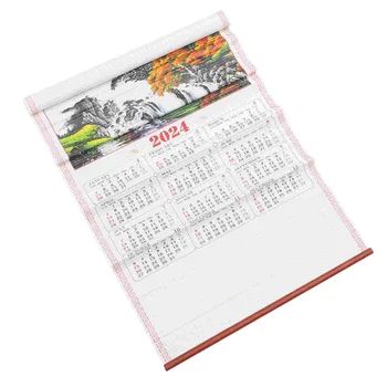 Окачен календар с скролиране, Календари в 2024 година, Ежемесечно ползване в стаята, Ежедневна употреба в офиса, Празнична хартия, Стена за посещения на дома. 1