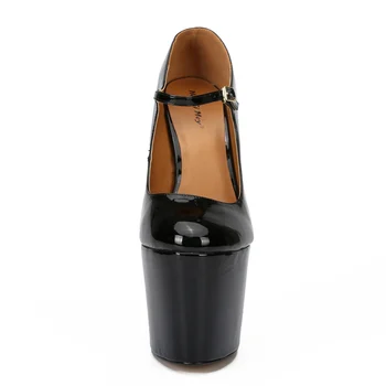 Пикантен дамски обувки на платформа на екстремно високи токчета 22 см, големи размери 44 45, Луксозни дамски обувки-лодка на ток с кръгла пръсти, дамски обувки за стриптийз 1