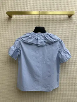 През пролетта и лятото 2023 г. нова коприна риза с волани и оборчатым деколте, снижающая възраст, общ богат слой6.13 1
