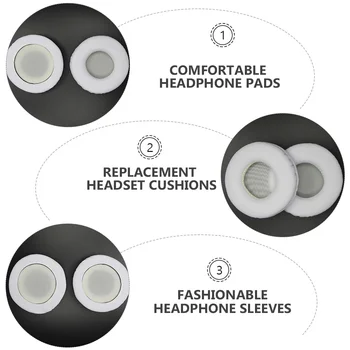 Слушалки, накрайници за уши, амбушюры, кръгла слушалки, амбушюры, преносими слушалки, 90 мм, на бял, без кабели 1