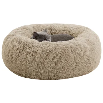 Супер мека подвижна луксозен кръгъл диван за домашни любимци, Моющаяся възглавници, легло за кучета и котки 1