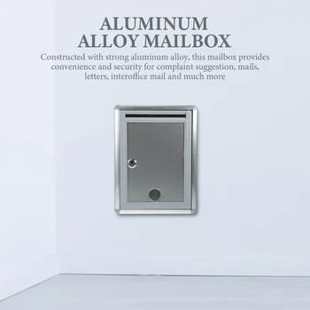 Урна за гласуване от алуминиева сплав, 1 бр., монтиране на пощенска кутия, кутия за жалби (сребристо сиво) 1