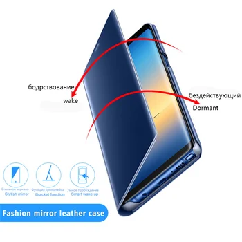Флип калъф Smart View Mirror За Huawei Y6 2019 Luxury fundas оригиналната Магнитна Y6 Y62019 MRD-LX1F MRD-LX1 Кожен Калъф За телефон 1