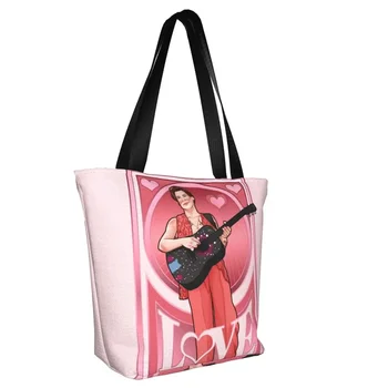 Чанта за пазаруване с анимационни герои Love on Tour, Розови Работни Чанти, Дамски чанта през рамо с принтом, Стилна чанта-тоут от полиестер 1