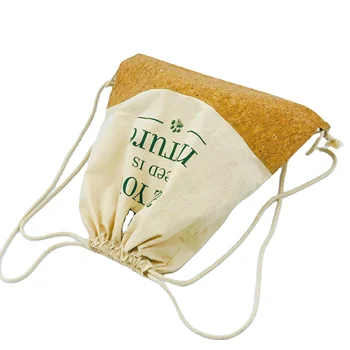 натурален раница на съвсем малък от 100% памук, екологично чиста дървена corkboard чанта с логото, памучен corkboard чанта за пазаруване 1