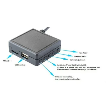 1 Комплект Модул-Авто Музикален Адаптер 5.0 AUX USB, Безжичен аудио кабел, Адаптер за Микрофон За Автомобилни Стерео системи Pioneer IP-BUS 2